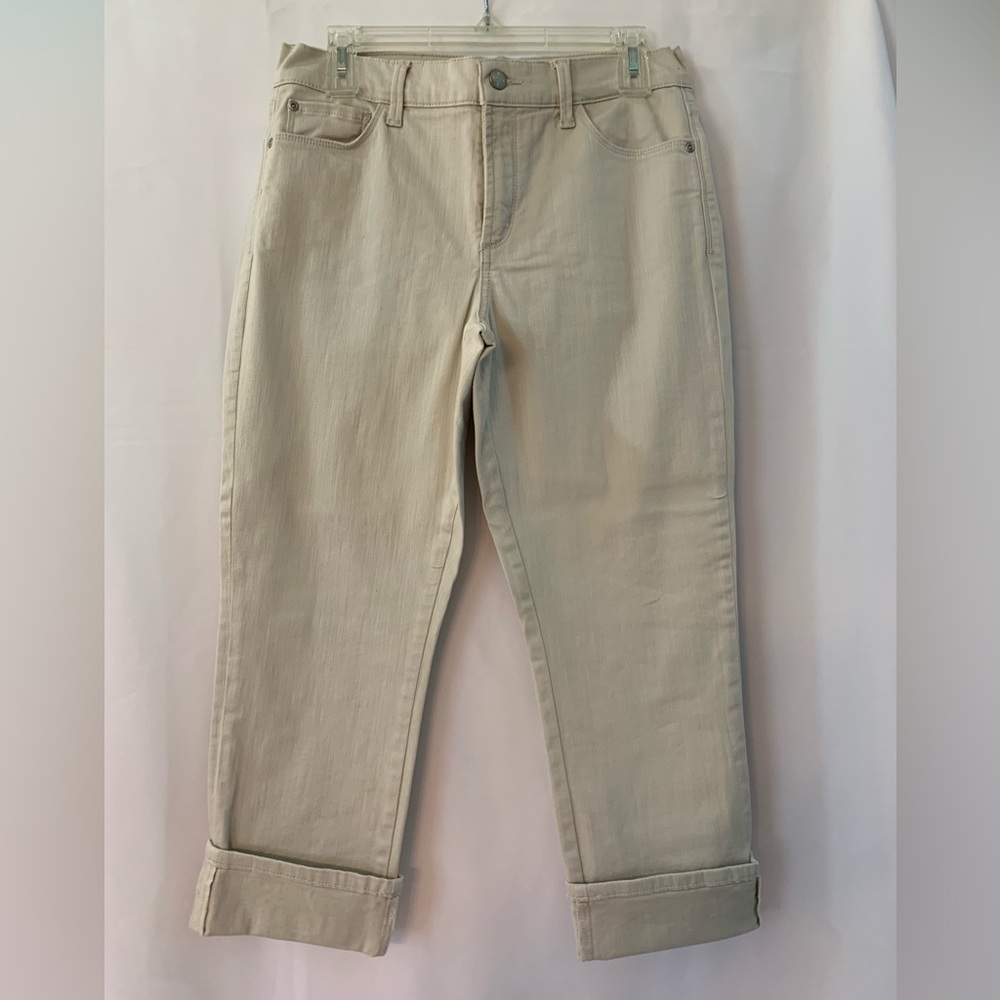 NYDJ color beige wide cuff capri